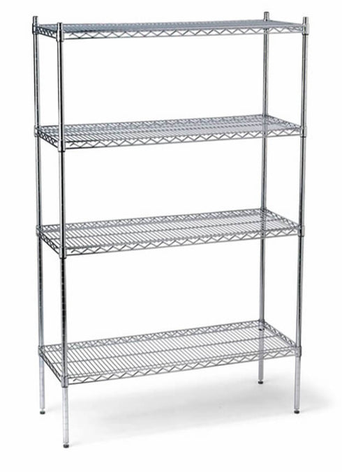 GATTO 4-Tier Chromed Wire Shelving - 1200x450x1800mm